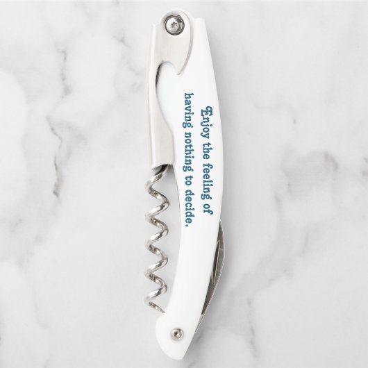 Geniet van prijsopgave kurkentrekker (Voorkant)