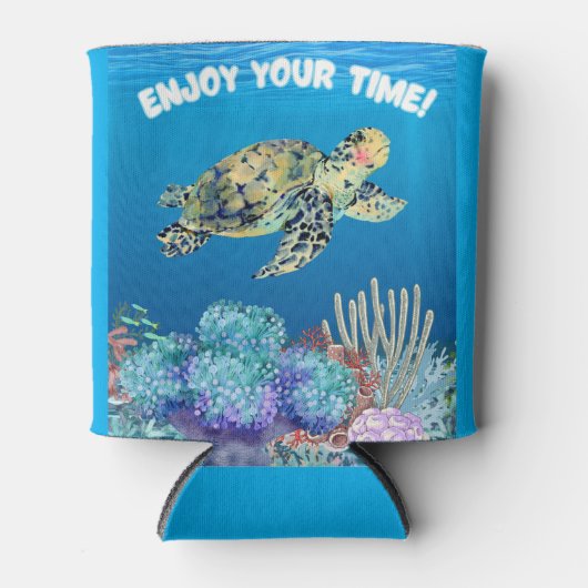 Geniet van schildpadden blikjeskoeler (Voorkant)