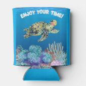 Geniet van schildpadden blikjeskoeler (Achterkant)