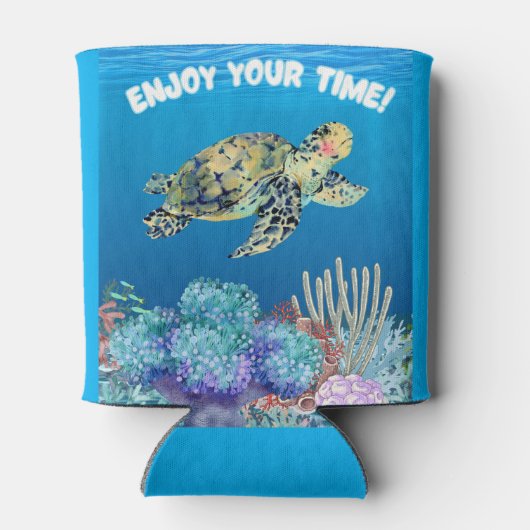 Geniet van schildpadden blikjeskoeler (Achterkant)