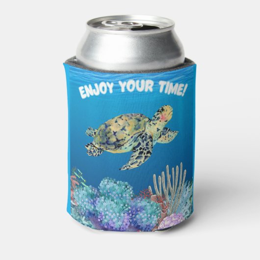 Geniet van schildpadden blikjeskoeler (Blikje Achterkant)