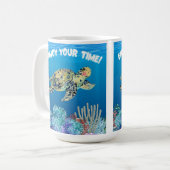 Geniet van schildpadden koffiemok (Voorkant links)