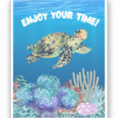 Geniet van schildpadden sticker (Voorkant)