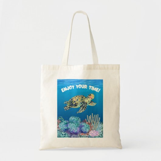 Geniet van schildpadden tote bag (Voorkant)