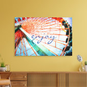 Geniet van Script Carnaval Ferris Wiel Foto Vet Canvas Afdruk (Insitu (Woonkamer))