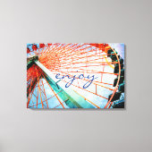Geniet van Script Carnaval Ferris Wiel Foto Vet Canvas Afdruk (Voorkant)