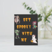 Geniet van spaak met me Halloween Briefkaart (Staand voorkant)