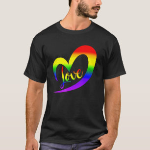 Geniet van trots met liefdeslobbt Pride Rainbow Ha T-shirt