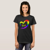 Geniet van trots met liefdeslobbt Pride Rainbow Ha T-shirt (Voorkant volledig)
