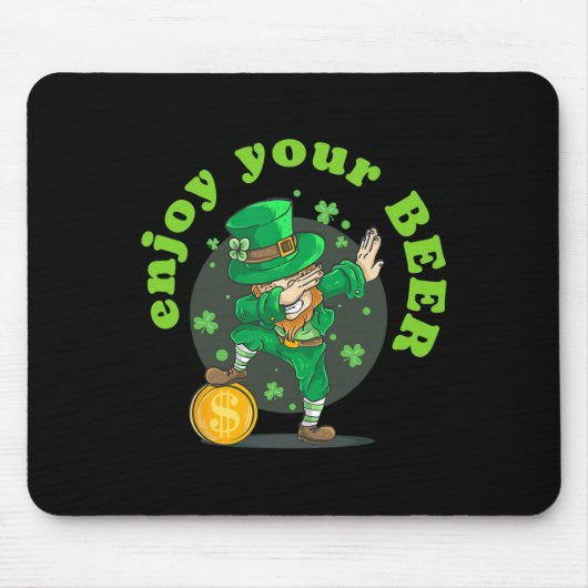 Geniet van uw bier St Patricks Day Funny Irish St Muismat (Voorkant)