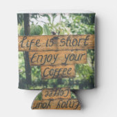 Geniet van uw Coffee Sign Quote Art Typografisch A Blikjeskoeler (Achterkant)