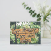 Geniet van uw Coffee Sign Quote Art Typografisch A Briefkaart (Staand voorkant)