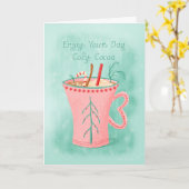 Geniet van uw dag; Cozy Cocoa Holiday Mok Kaart (Gele Bloem)