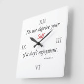 Geniet van uw dag Inspirerend Bericht-R wandklok (Hoek)