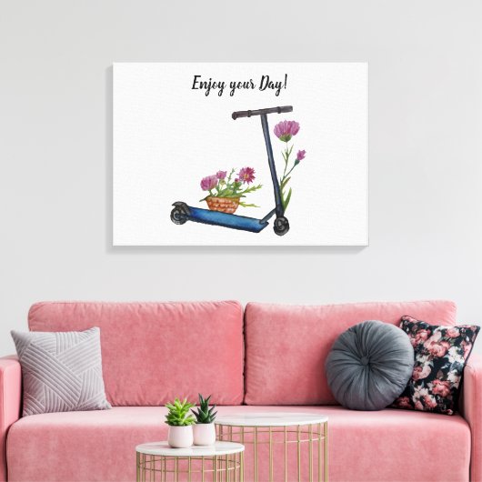 Geniet van uw dag Waterverf Art Canvas Print (Insitu (Woonkamer))