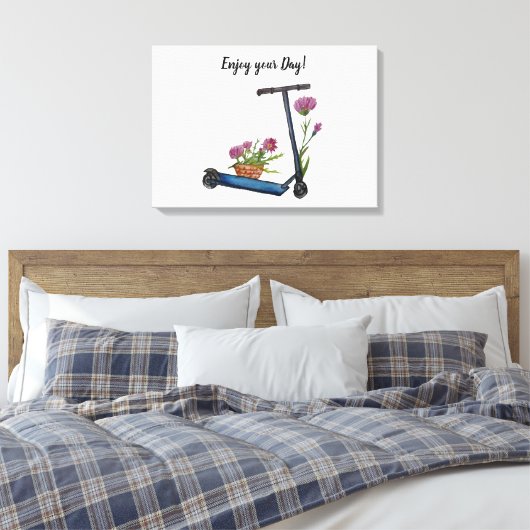 Geniet van uw dag Waterverf Art Canvas Print (Insitu (Slaapkamer))