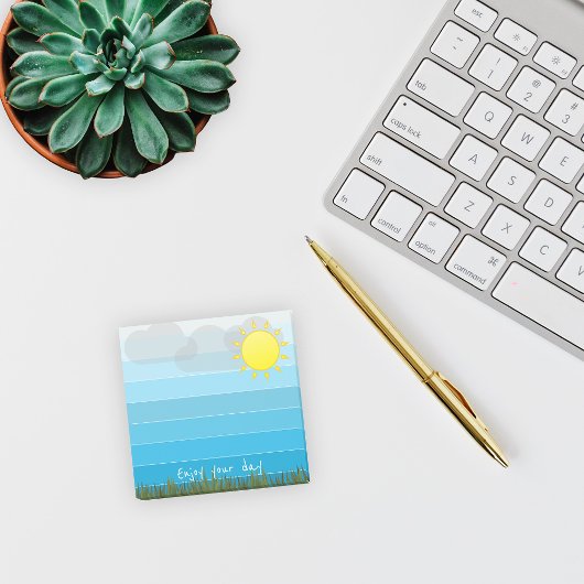 Geniet van uw dag  Zon Wolken en Groen Gras Post-it® Notes