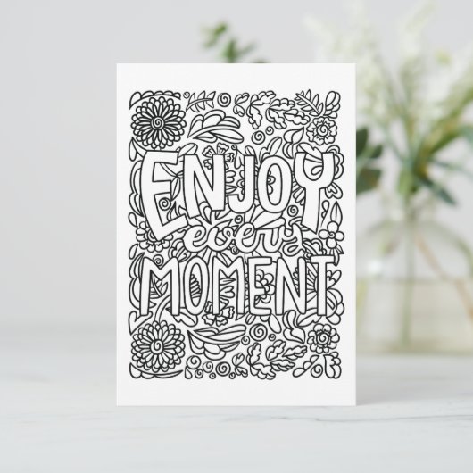 Geniet van uw eigen notitiekaart inkleuren (Staand voorkant)