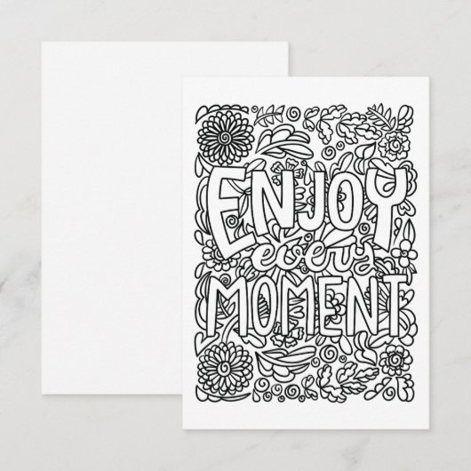 Geniet van uw eigen notitiekaart inkleuren (Voorkant / Achterkant)