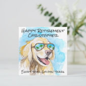 Geniet van uw gouden jaren Leuke grap Gelukkig pen Feestdagenkaart (Staand voorkant)