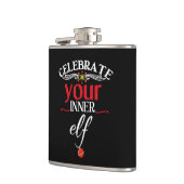 Geniet van uw interne Elf Funny & Cute Kerstmis Heupfles (Links)