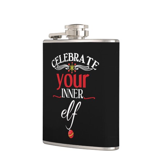 Geniet van uw interne Elf Funny & Cute Kerstmis Heupfles (Links)
