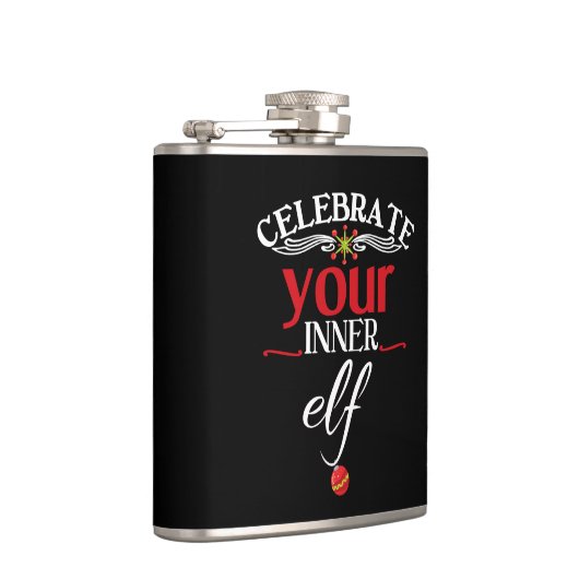 Geniet van uw interne Elf Funny & Cute Kerstmis Heupfles (Rechts)