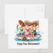 Geniet van uw pensioen dames briefkaart (Voorkant / Achterkant)