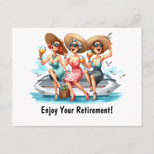 Geniet van uw pensioen dames briefkaart (Voorkant)