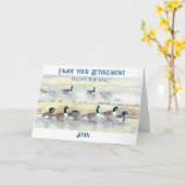 Geniet van uw pensioen Happy Birding Goose Kaart (Gele Bloem)