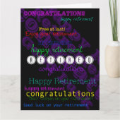 Geniet van uw Pensioen Herhalende wensen XL kaart (Voorkant)