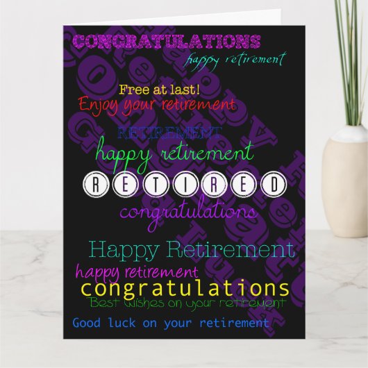 Geniet van uw Pensioen Herhalende wensen XL kaart (Voorkant)