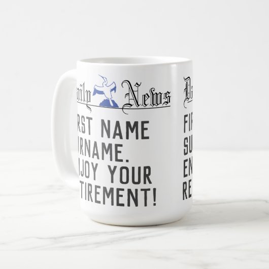 Geniet van uw pensioen - Pensioengeschenk Koffiemok (Voorkant links)