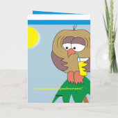 Geniet van Uw Pensionering! Uil op de Kaarten van (Achterkant)