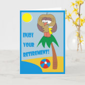 Geniet van Uw Pensionering! Uil op de Kaarten van (Gele Bloem)