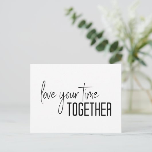 Geniet van uw tijd samen Inspirerend prijsopgave Briefkaart (Staand voorkant)