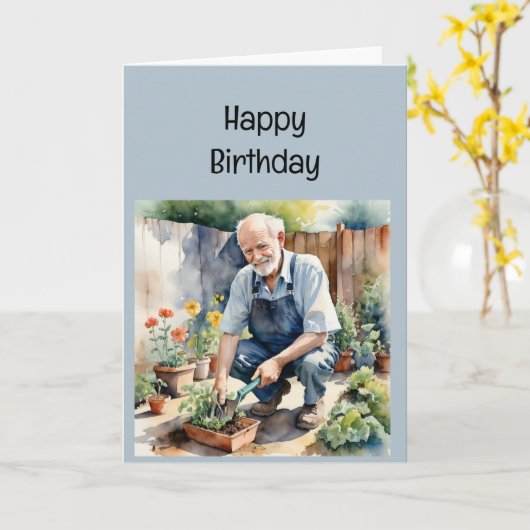 Geniet van uw verjaardag voor tuinieren tuinen kaart (Gele Bloem)