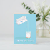 Geniet van  verse melk briefkaart (Staand voorkant)