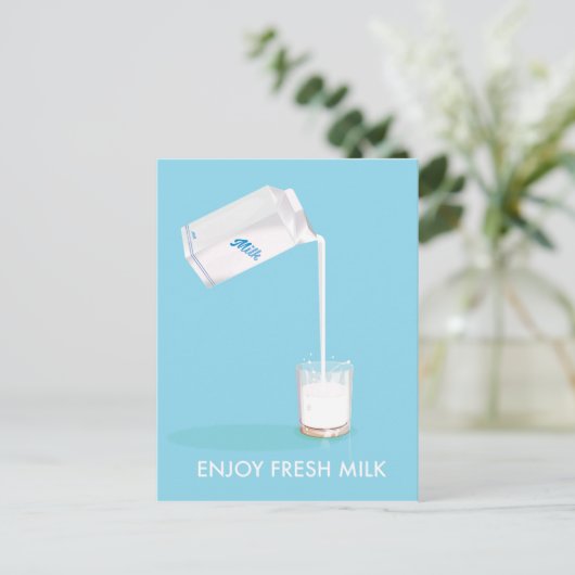 Geniet van verse melk briefkaart (Staand voorkant)