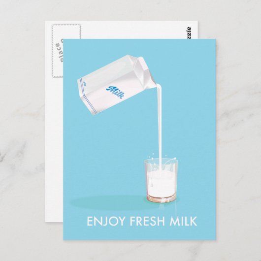 Geniet van  verse melk briefkaart (Voorkant / Achterkant)
