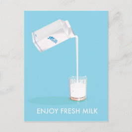Geniet van verse melk Vintage reclame Briefkaart