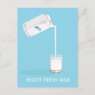 Geniet van verse melk Vintage reclame Briefkaart