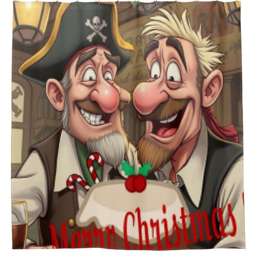 Geniet van vrolijk kerstfeest douchegordijn (Voorkant)