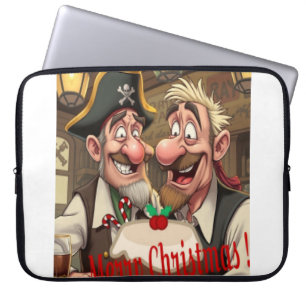 Geniet van vrolijk kerstfeest laptop sleeve