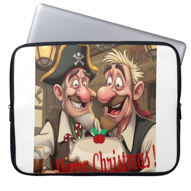 Geniet van vrolijk kerstfeest laptop sleeve (Voorkant)