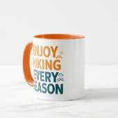Geniet van wandelen elk seizoen mok (Voorkant links)