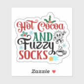Geniet van warme cacao en pluizige Sokken! Sticker (Vel)