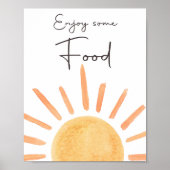 Geniet van wat eten tafel Boho Sunshine Verjaardag Poster (Voorkant)