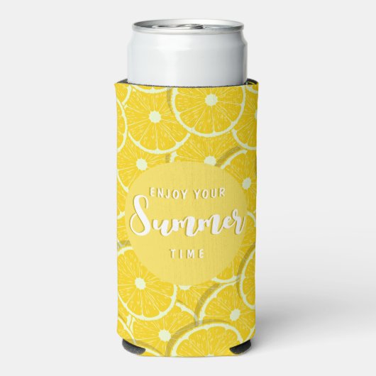 Geniet van zomerse Limoen sneeuwtjes zomer Seltzer Blikjeskoeler (Seltzer Achterkant)