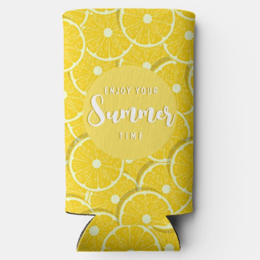 Geniet van zomerse Limoen sneeuwtjes zomer Seltzer Blikjeskoeler (Achterkant)